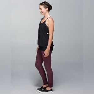 Lululemon Ebb To Street Pant Heathered Bordeaux Drama Burgundy Stretch Size 8